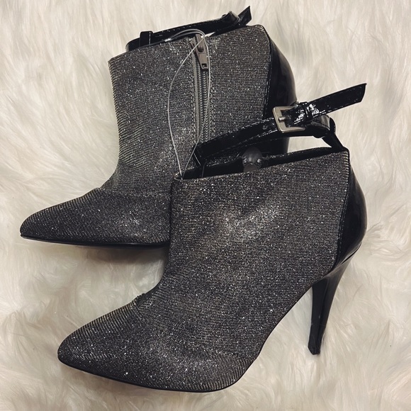 NWT Iridescent Glitter Booties w/ 4" Heel - Picture 1 of 4